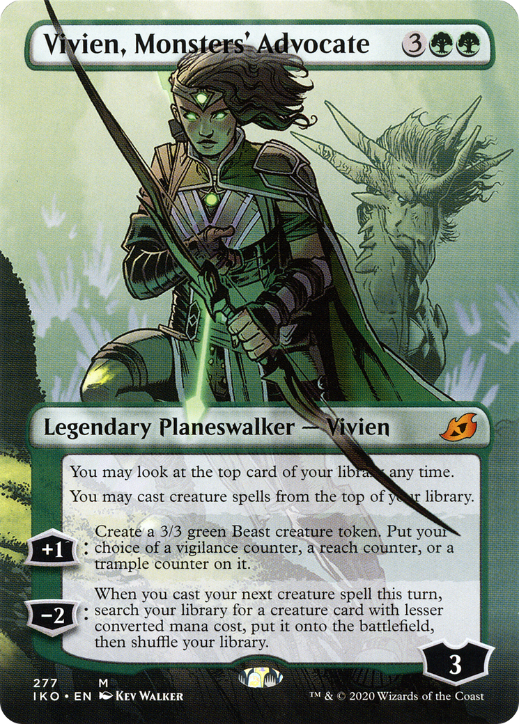 Vivien, Monsters' Advocate (IKO-277) [Ikoria: Lair of Behemoths] (Borderless) Foil