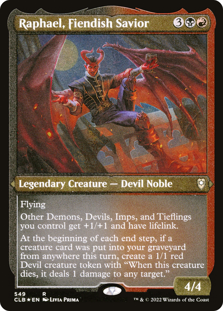 Raphael, Fiendish Savior (Foil Etched) (CLB-549) [Commander Legends: Battle for Baldur's Gate] Foil