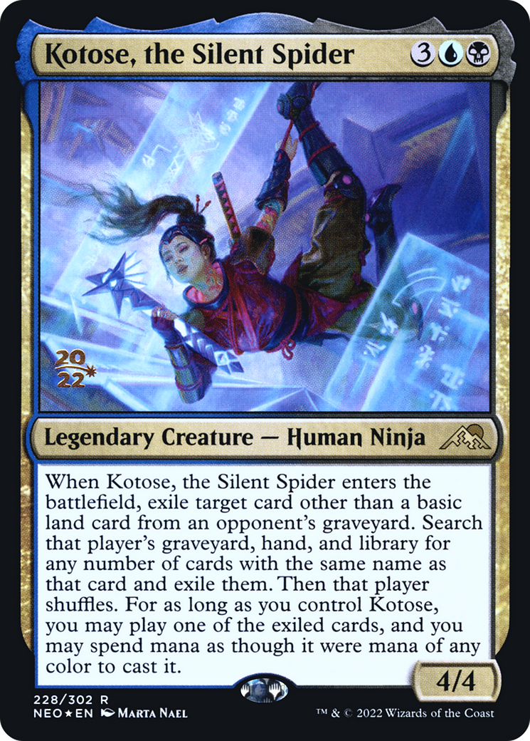 Kotose, the Silent Spider (PRE-228) [Kamigawa: Neon Dynasty Promos] Foil