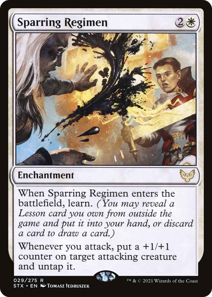 Sparring Regimen (PPSTX-29P) [Promo Pack: Strixhaven: School of Mages Promos]