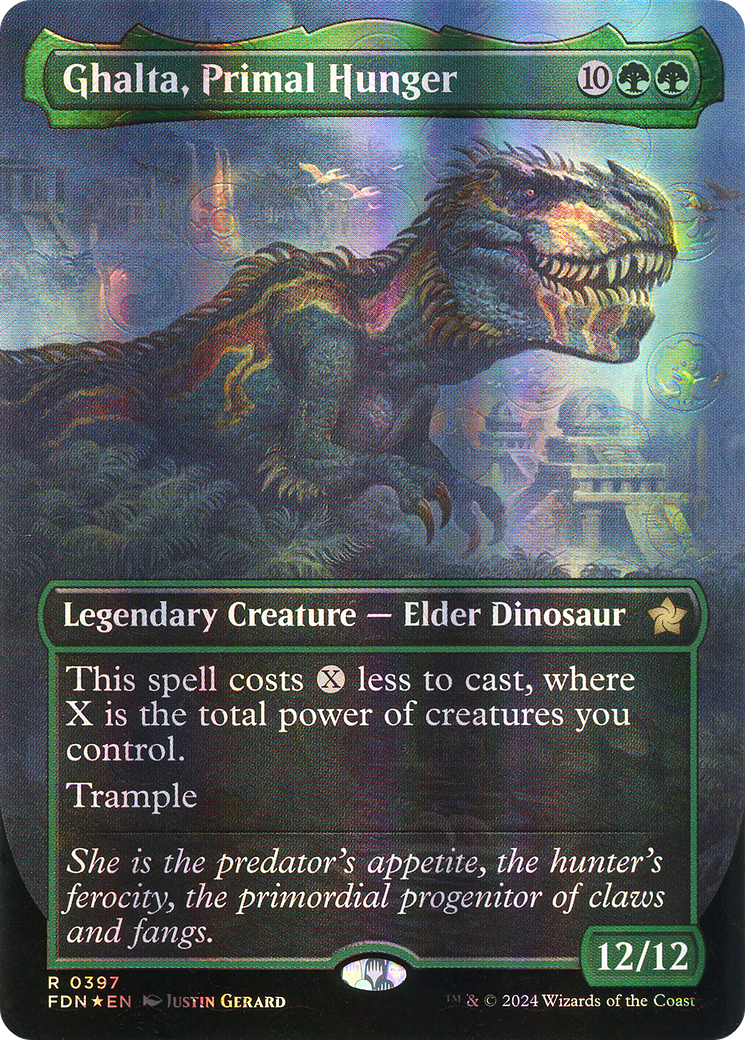 Ghalta, Primal Hunger (FDN-397) [Foundations] (Borderless) Foil