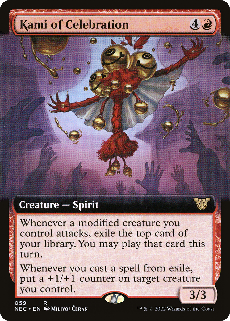 Kami of Celebration (Extended Art) (NEC-059) [Neon Dynasty Commander]