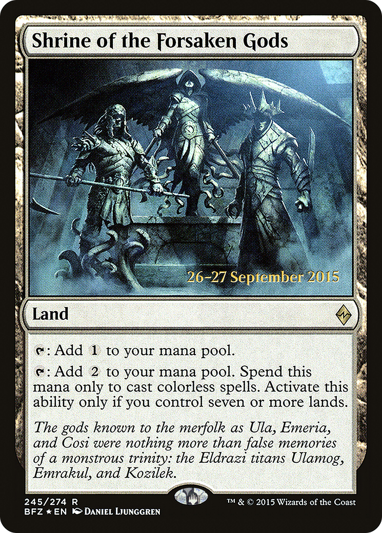 Shrine of the Forsaken Gods (PRE-245S) [Battle for Zendikar Promos] Foil
