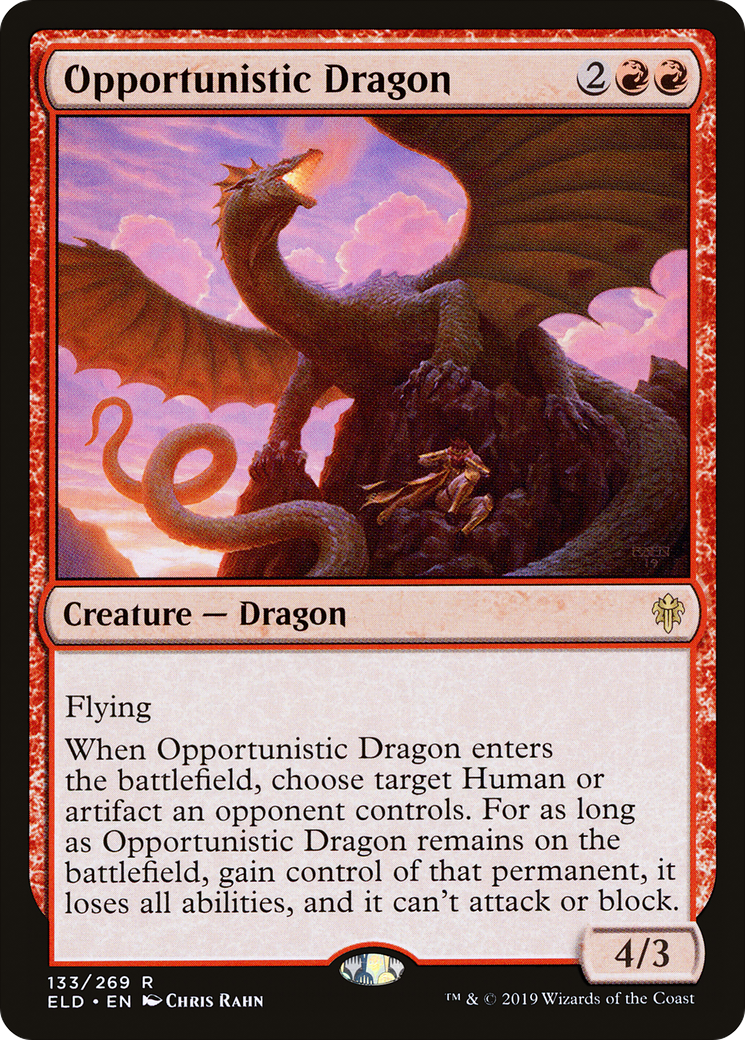 Opportunistic Dragon (ELD-133) [Throne of Eldraine] Foil
