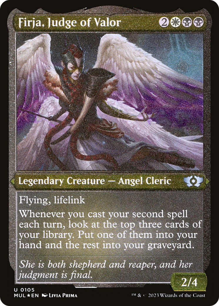 Firja, Judge of Valor (Foil Etched) (MUL-105) [Multiverse Legends] Foil