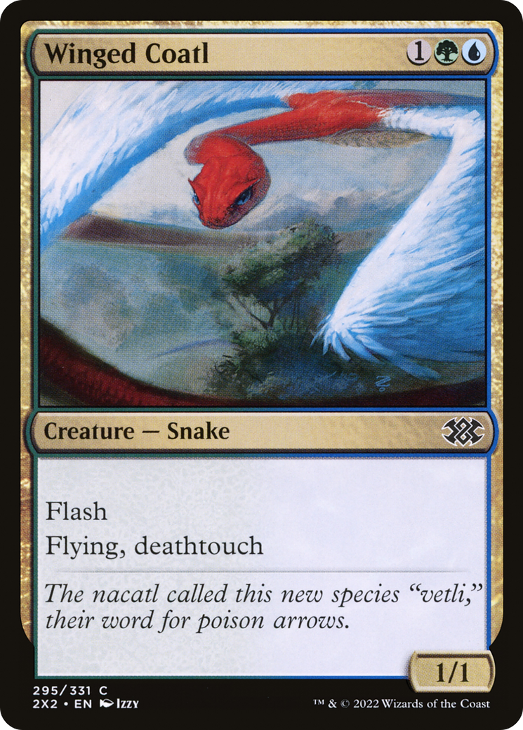 Winged Coatl (2X2-295) [Double Masters 2022] Foil