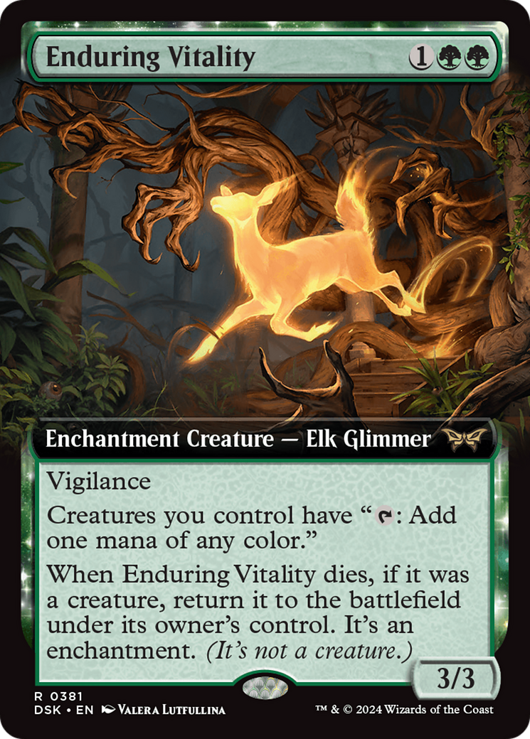 Enduring Vitality (DSK-381) [Duskmourn: House of Horror]: (Extended Art, enchantment)