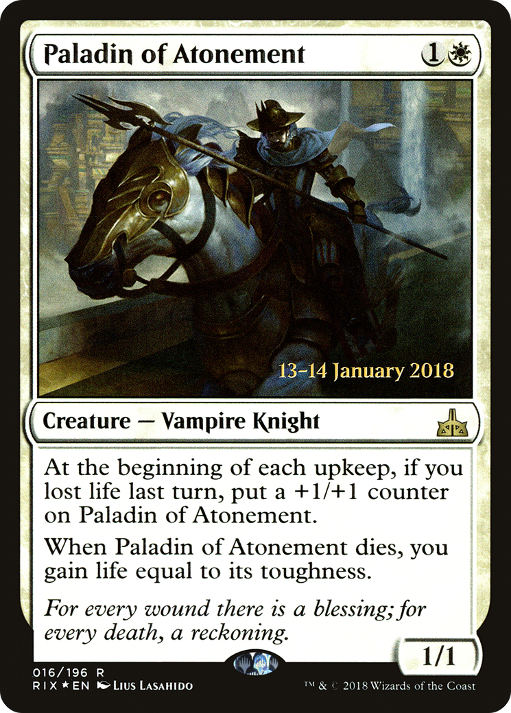 Paladin of Atonement (PRE-16S) [Rivals of Ixalan Promos] Foil