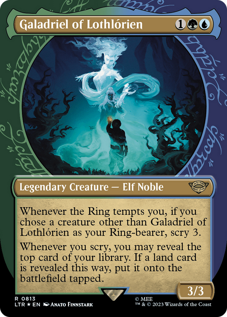 Galadriel of Lothlórien (LTR-813) [The Lord of the Rings: Tales of Middle-earth]: (Showcase) (Borderless) Foil