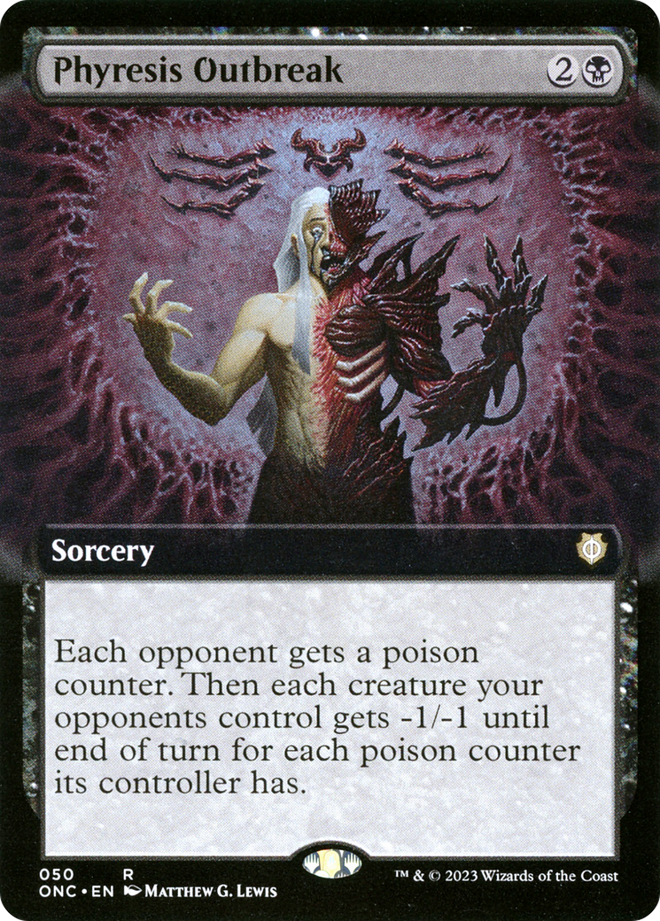 Phyresis Outbreak (ONC-050) [Phyrexia: All Will Be One Commander]: (Extended Art) Foil