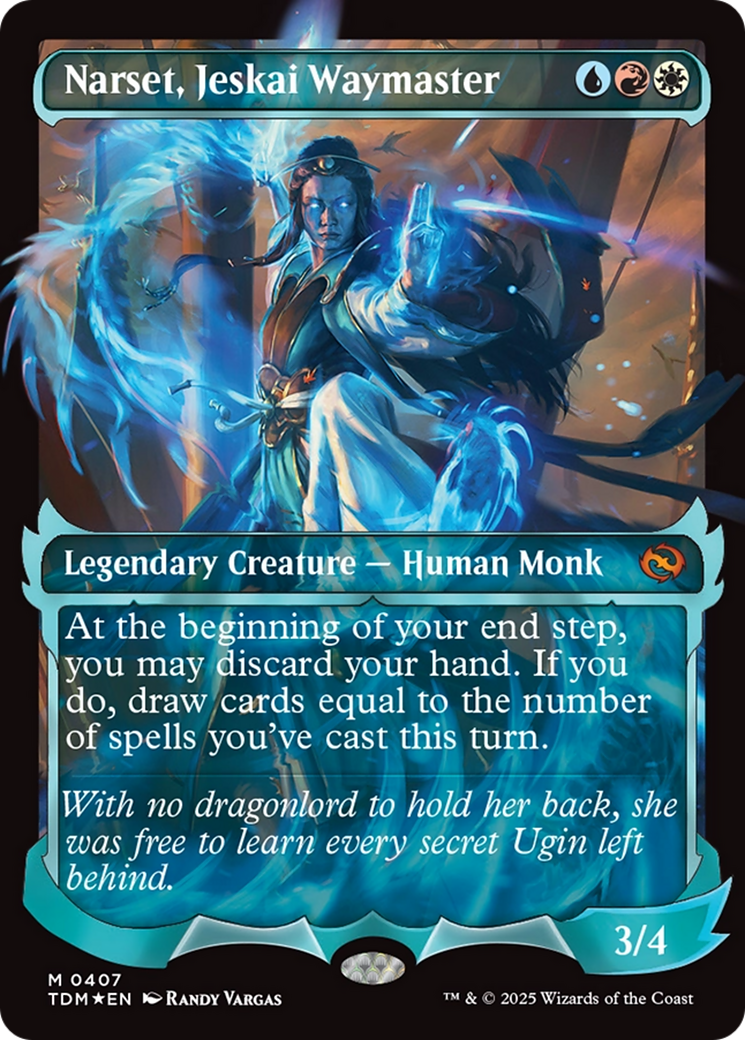 Narset, Jeskai Waymaster (TDM-407) [Tarkir: Dragonstorm]: (Showcase) (Borderless) Foil