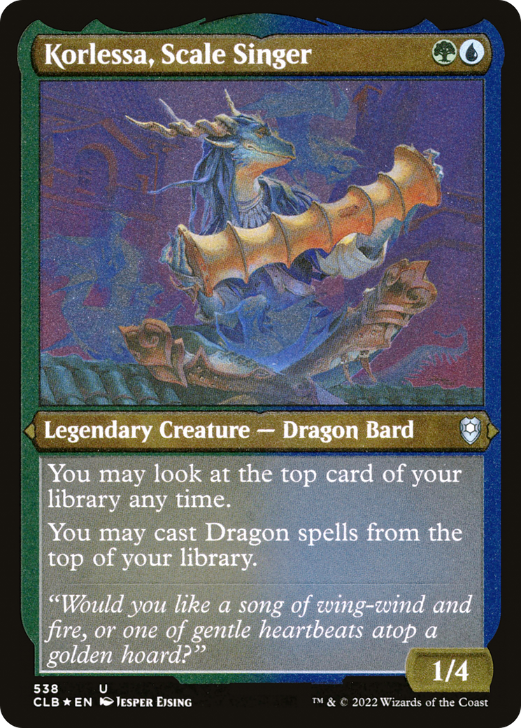 Korlessa, Scale Singer (CLB-538) [Commander Legends: Battle for Baldur's Gate] Etched Foil