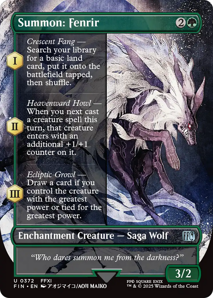 Summon: Fenrir (Borderless) (FIN-372) [FINAL FANTASY] (Borderless)