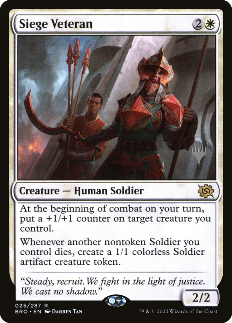 Siege Veteran (PPBRO-025) [Promo Pack: The Brothers' War Promos]