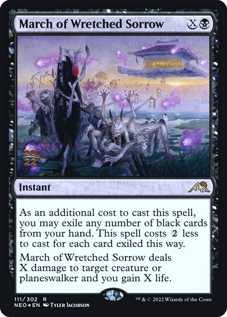 March of Wretched Sorrow (PRE-111S) [Kamigawa: Neon Dynasty Promos] Foil