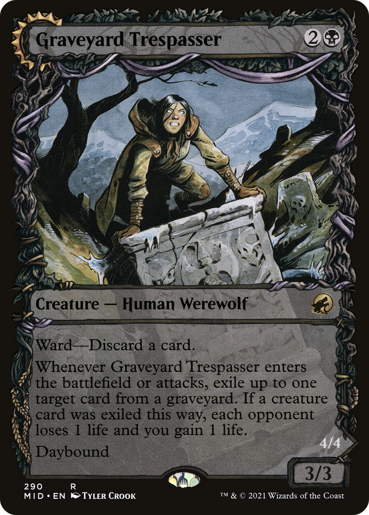 Graveyard Trespasser (Showcase) (MID-290) [Innistrad: Midnight Hunt]