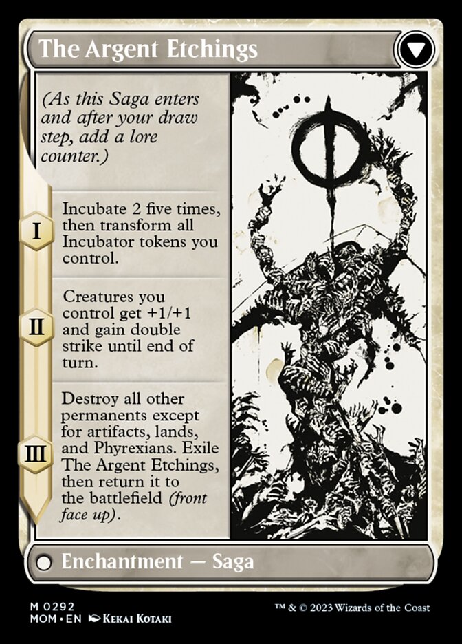 Elesh Norn // The Argent Etchings (MOM-292) [March of the Machine]: (Showcase) (Borderless)
