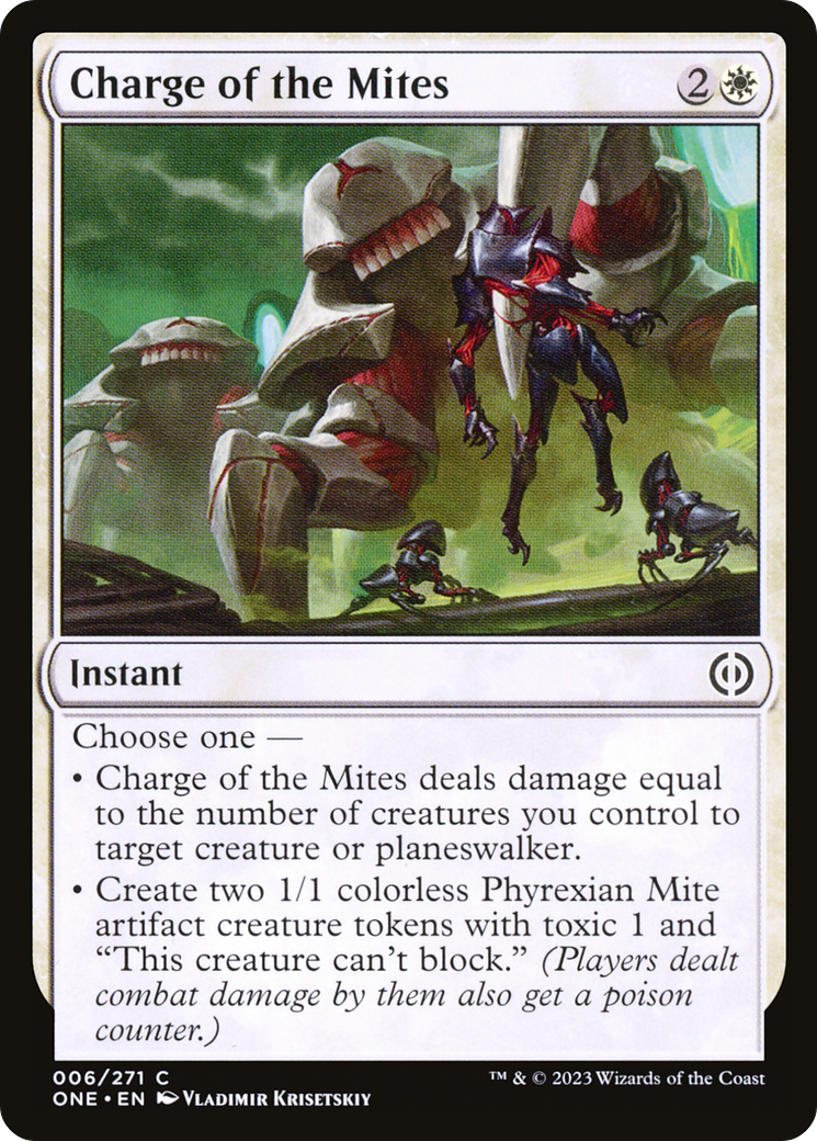 Charge of the Mites (ONE-006) [Phyrexia: All Will Be One] Foil