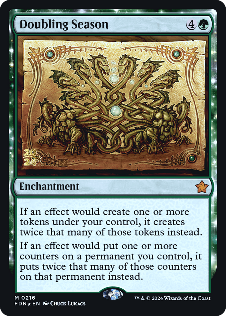Doubling Season (PRE-216S) [Foundations Promos]: (enchantment) Foil