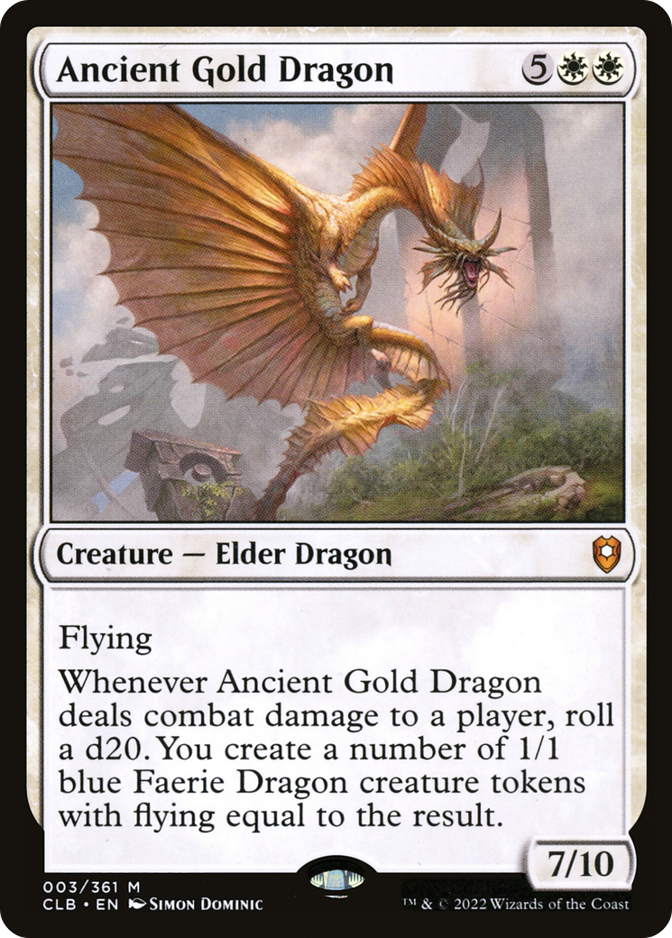 Ancient Gold Dragon (CLB-003) [Commander Legends: Battle for Baldur's Gate]