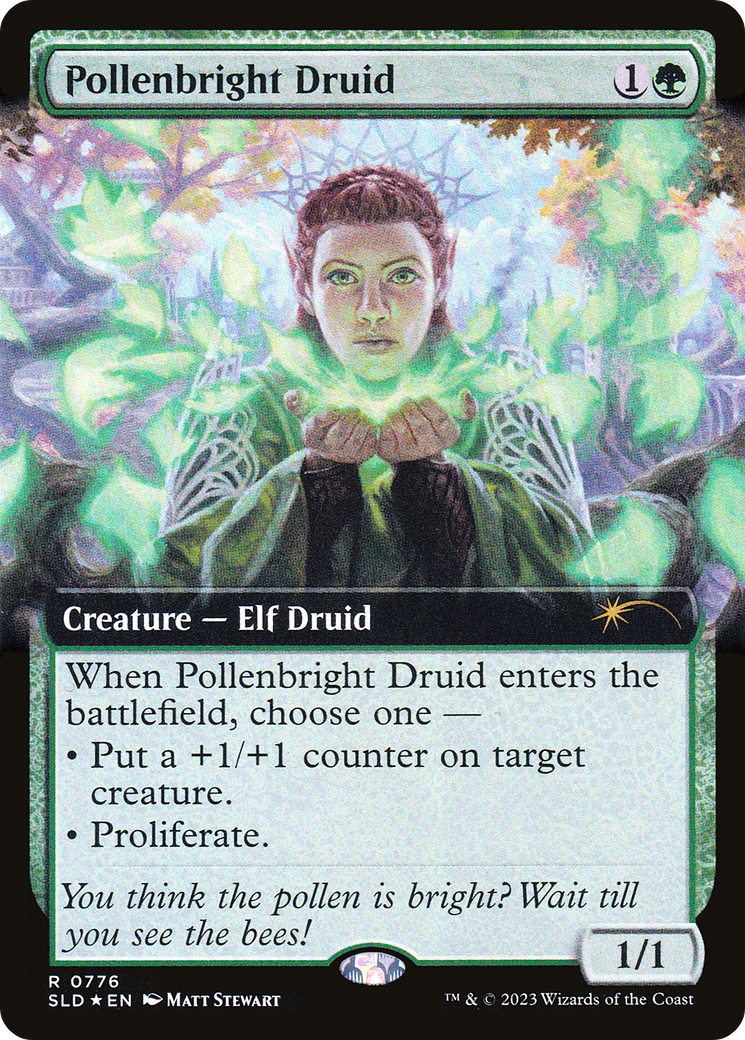 Pollenbright Druid (SLD-776) (Extended Art) [Secret Lair Drop] Foil