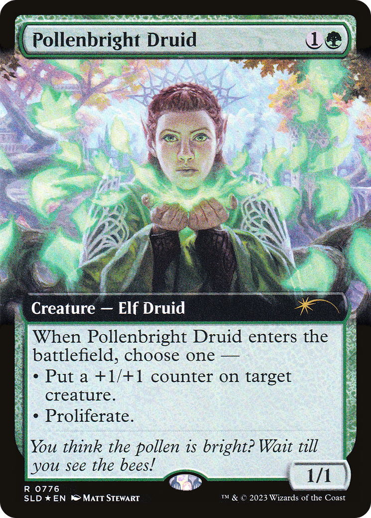 Pollenbright Druid (SLD-776) [Secret Lair Drop]: (Extended Art) Foil