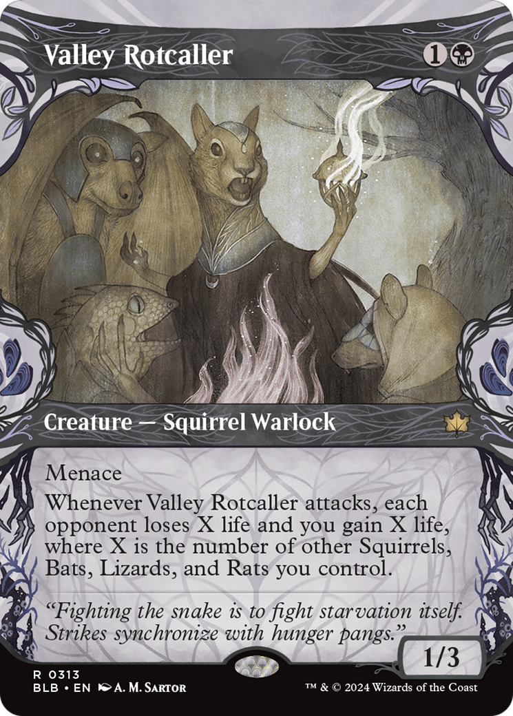 Valley Rotcaller (BLB-313) [Bloomburrow]: (Showcase) (Borderless) Foil