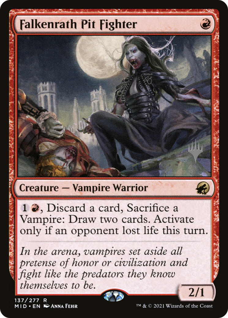 Falkenrath Pit Fighter (PPMID-137P) [Promo Pack: Innistrad: Midnight Hunt Promos]
