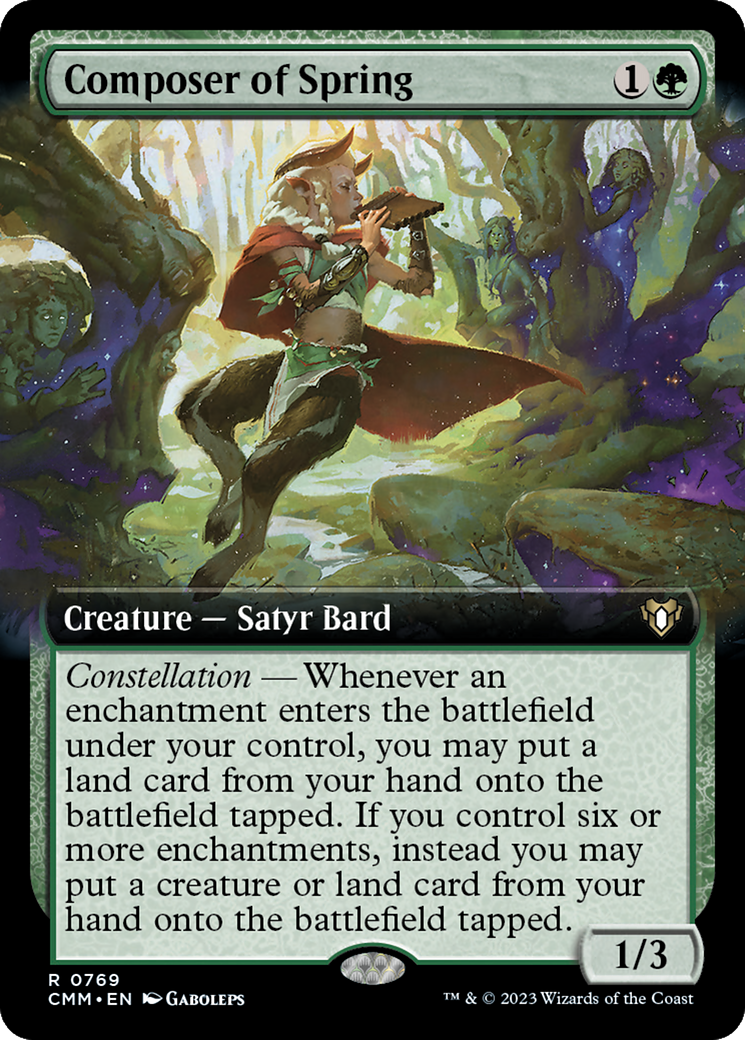 Composer of Spring (CMM-769) [Commander Masters]: (Extended Art) Foil