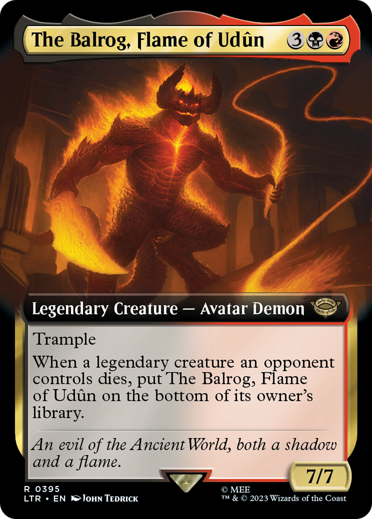The Balrog, Flame of Udûn (LTR-395) [The Lord of the Rings: Tales of Middle-earth]: (Extended Art) Foil