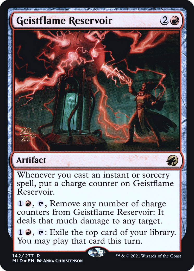 Geistflame Reservoir (PRE-142S) [Innistrad: Midnight Hunt Promos] Foil