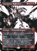 Capricious Hellraiser (ONE-444) [Phyrexia: All Will Be One]: (Showcase) (Borderless) Foil