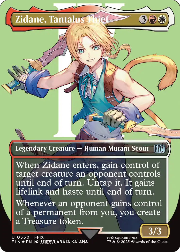 Zidane, Tantalus Thief (Borderless) (Surge Foil) (FIN-550) [FINAL FANTASY] Foil