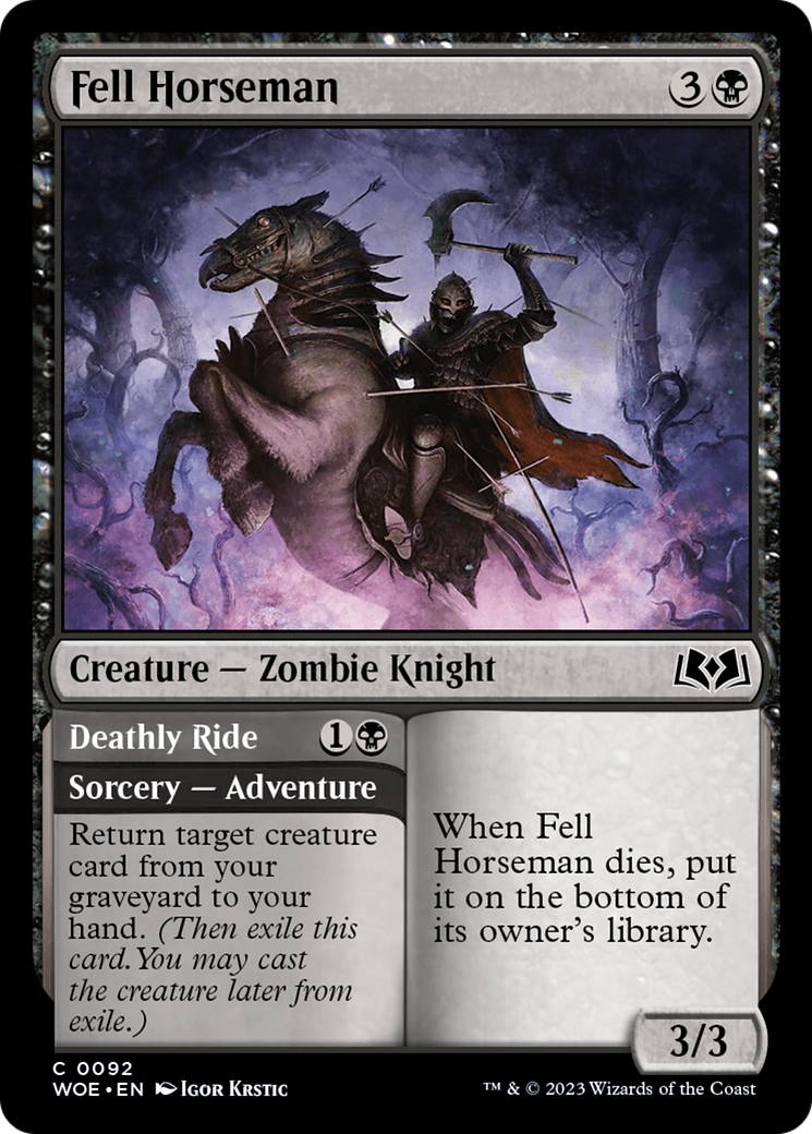 Fell Horseman // Deathly Ride (WOE-092) [Wilds of Eldraine] Foil