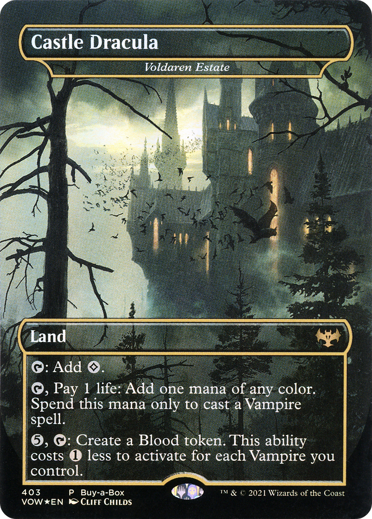Voldaren Estate (BABP-403) [Innistrad: Crimson Vow] / Castle Dracula (Borderless) Foil