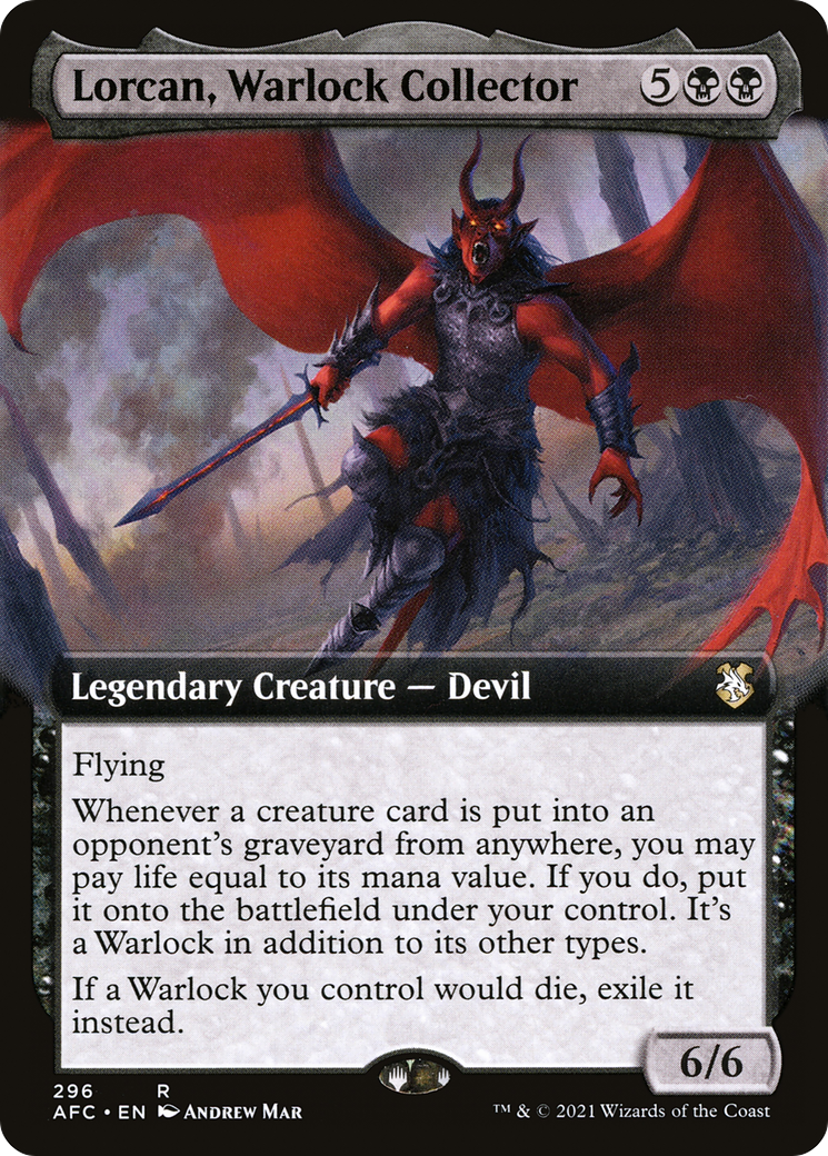 Lorcan, Warlock Collector (AFC-296) [Forgotten Realms Commander]: (Extended Art)