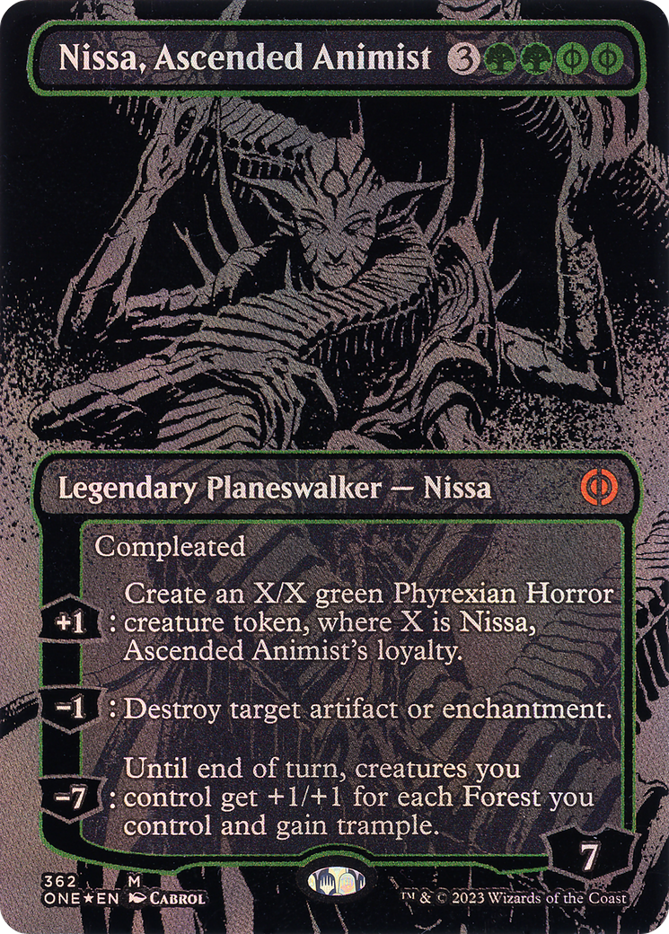 Nissa, Ascended Animist (ONE-362) [Phyrexia: All Will Be One] (Borderless) Foil