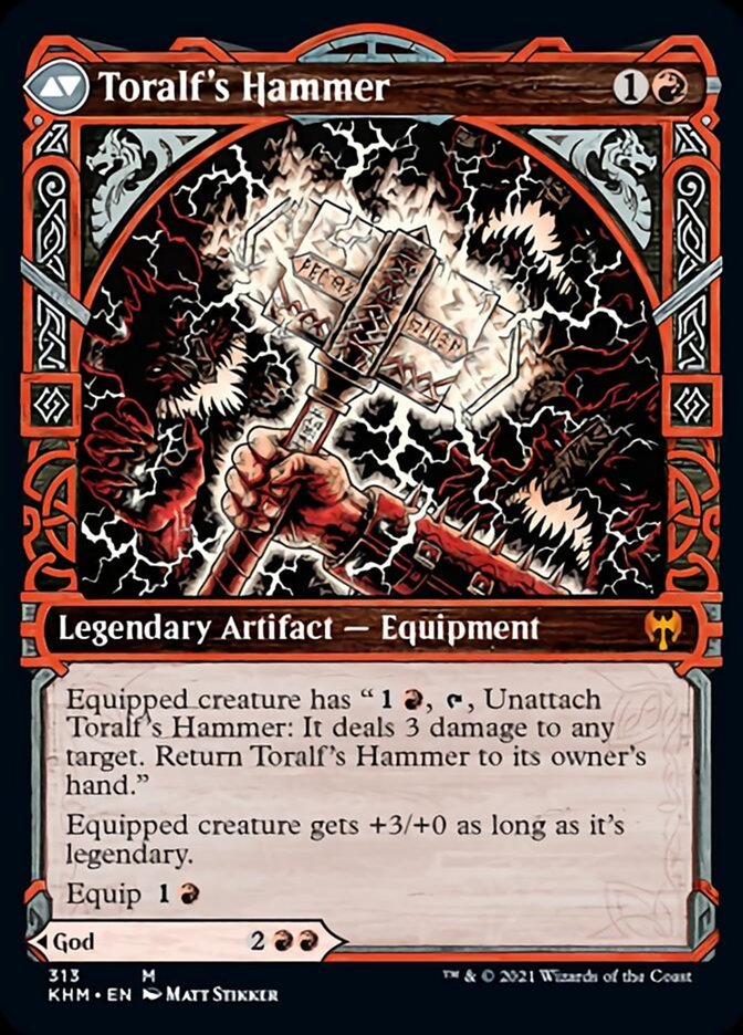 Toralf, God of Fury // Toralf's Hammer (KHM-313) [Kaldheim]: (Showcase) Foil