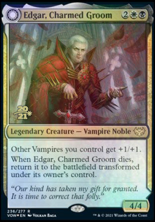Edgar, Charmed Groom // Edgar Markov's Coffin (PRE-236S) [Innistrad: Crimson Vow Promos]: (Double Faced Transform) Foil