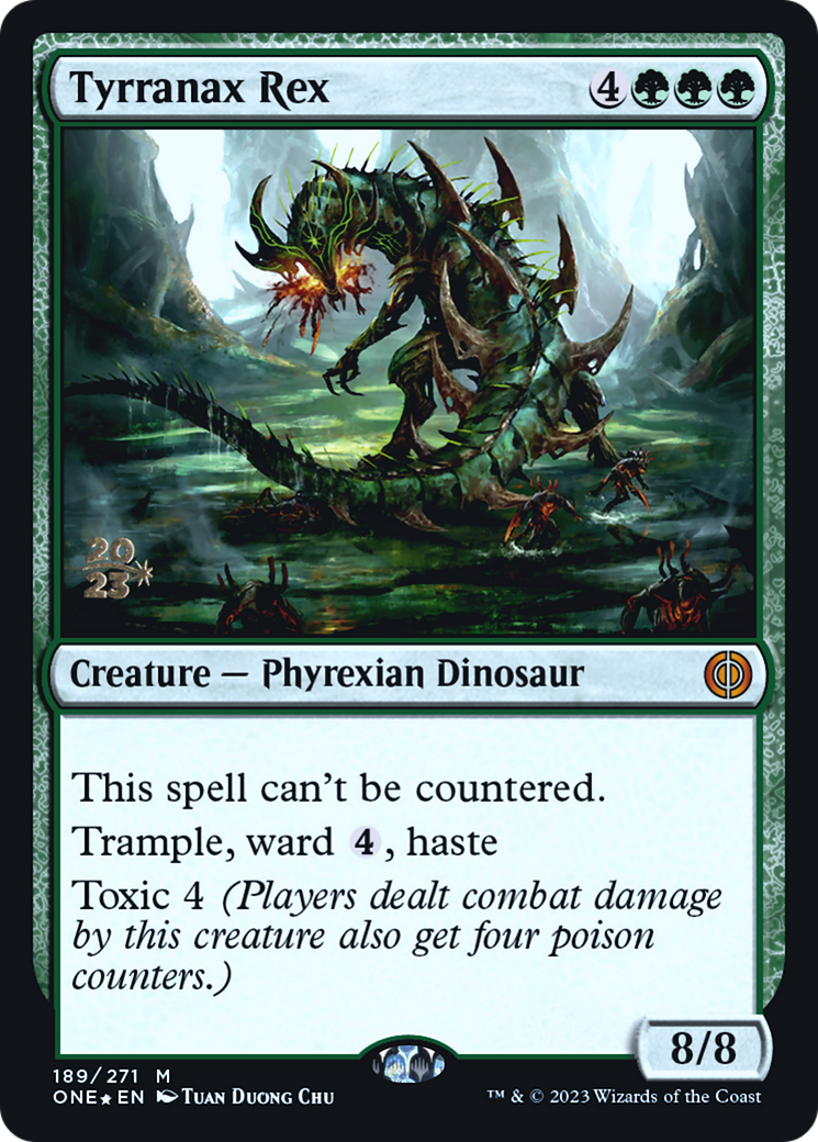 Tyrranax Rex (PRE-189S) [Phyrexia: All Will Be One Promos] Foil
