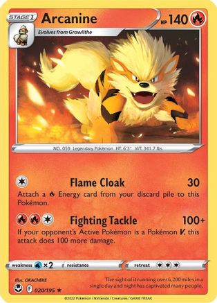 Arcanine 20/195 - [SWSH12 Silver Tempest] Reverse Holofoil