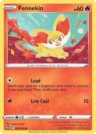 Fennekin 25/195 - [SWSH12 Silver Tempest] Reverse Holofoil