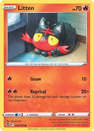 Litten 30/195 - [SWSH12 Silver Tempest] Reverse Holofoil