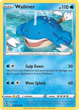 Wailmer 37/195 - [SWSH12 Silver Tempest] Reverse Holofoil