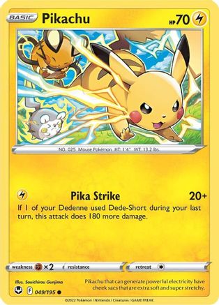 Pikachu 49/195 - [SWSH12 Silver Tempest] Reverse Holofoil
