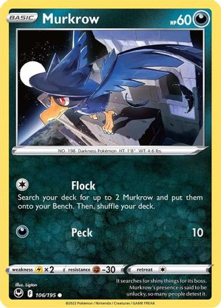 Murkrow 106/195 - [SWSH12 Silver Tempest] Reverse Holofoil