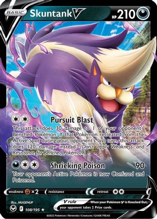 Skuntank V 108/195 - [SWSH12 Silver Tempest] Holofoil