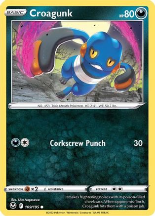 Croagunk 109/195 - [SWSH12 Silver Tempest] Reverse Holofoil
