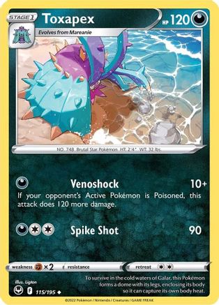 Toxapex 115/195 - [SWSH12 Silver Tempest] Reverse Holofoil