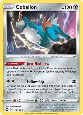 Cobalion 126/195 - [SWSH12 Silver Tempest] Reverse Holofoil
